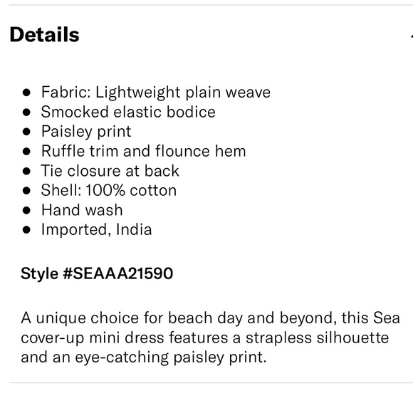 Sea Theodora Strapless Coverup Dress - Picture 6 of 6